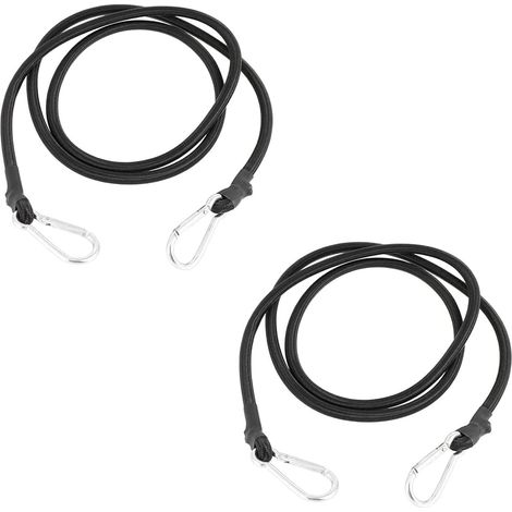 Cordes Élastiques Tendeurs 2m avec Crochets, Lot de 2 Corde Elastique 8mm pour Bâches, Vélo, Voiture, Bagages, Camping - Sangle de Tension Multifonctio (1/5)