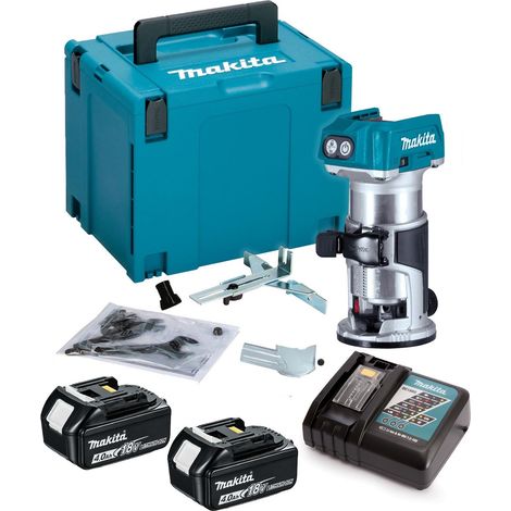 Makita DRT50RMJ 18V LXT Cordless Brushless Laminate Router Trimmer + Makpac Case (1/4)