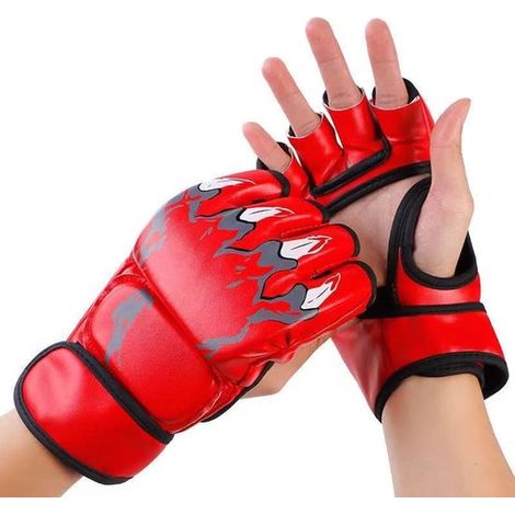 Gants de boxe demi-doigts – Protection renforcée avec dragonne ajustable – Pour sac de frappe et entraînement (M et L) – Jaune (1/2)
