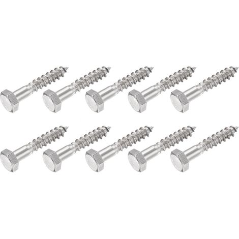 Hex Tirefond Vis (M8x40mm)10pcs, 304 Inox Acier Autotaraudeurs Bois Boulons - pour Ménage Applications (1/5)