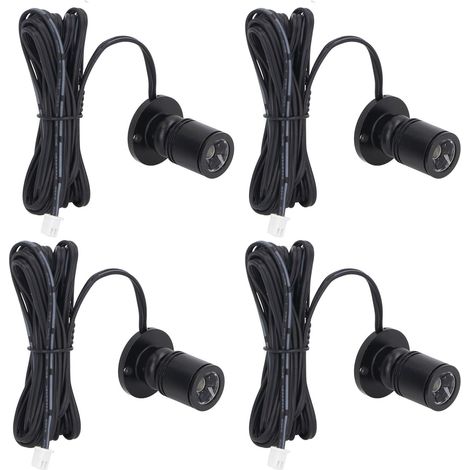 4 Pièces LED Affichage Spots 5V Dimmable USB Mini Projecteur pour Vitrine de Bijoux Porche Entrée Noir Blanc Lumière Projecteurs éclairage Intérieur (Lumière naturelle) (1/5)
