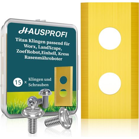 Lot de 15 lames de rechange en titane pour robots tondeuses - Convient pour tous les robots Worx, LandXcape, Zoef, lames de rechange universelles avec 15 vis