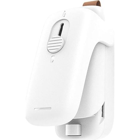 Mini scellant de sac 2 en 1, coupeur pour le stockage des aliments dans des sacs en plastique, sans batterie (blanc) (1/4)