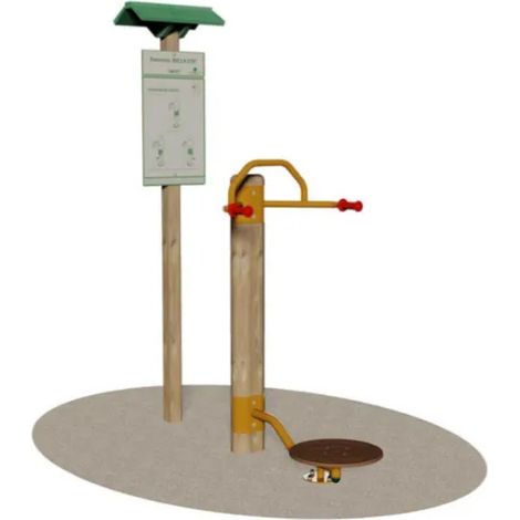 Giochipark station de torsion cm60x165x205h bois acier galvanisé pour parcs de fitness - 1 Kg