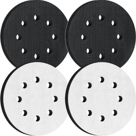 4PCS Tampon de Ponçage Souple 125mm pour Ponceuse 8 trous Interface Mousse Pads pour Disque Abrasif (1/5)