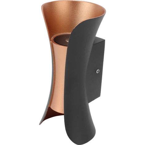 Lampadaire mural LED double tête 600LM étanche IP65 pour jardin, balcon, extérieur, AC85-265V, noir, paire décorative (1/5)