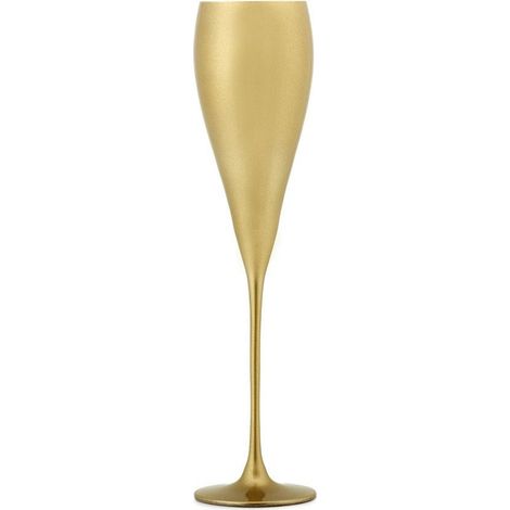 Fade Kristoff set 6 calici flute vetro oro satinato 280 ml