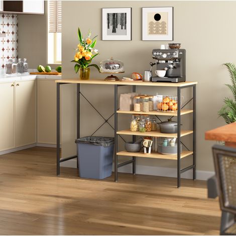 Mobile contenitore multifunzione 120 x 40 x 85,5 cm in MDF e metallo, nero e naturale DESVIAE (1/5)