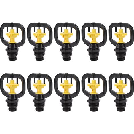 Lot de 10 micro-buses de réfraction papillon rotatives pour l'irrigation de jardin, avec filetage mâle G1/2 et G3/4. (1/5)