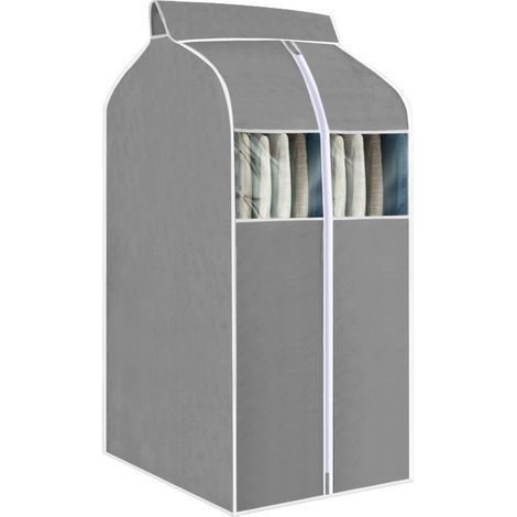 Beige Hanging Garment Bag, Storage Bag for Garment Organizer with Transparent PVC Windows, Dustproof Garment Support Cover, 6048120cm (1/5)