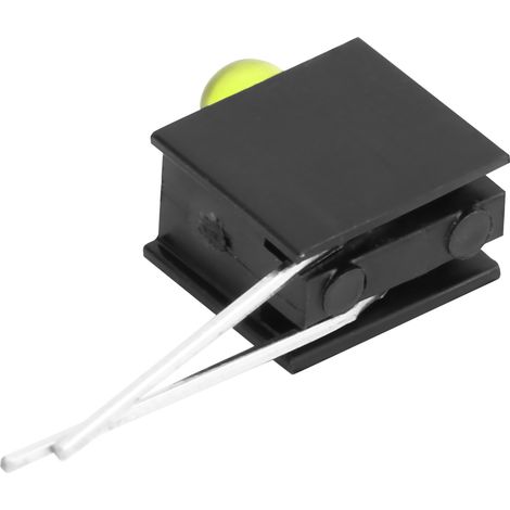 Support de lampe LED 3 mm à un seul trou latéral/support à un seul trou, incluant une lumière jaune-verte et une lampe à lumière jaune. (1/5)