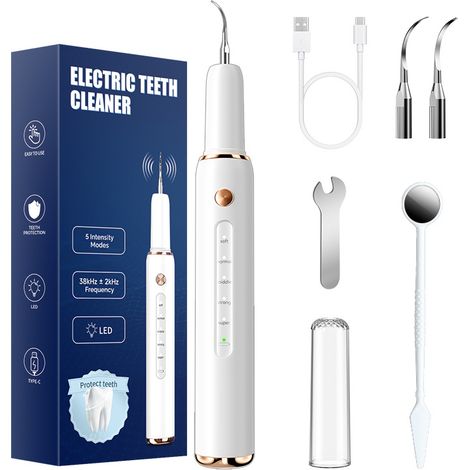 Ultraschall-Zahnsteinentferner zur Entfernung von Plaque und Zahnstein. T-4 Whitening-Zahnbürste/Zahnaufhellung/Pro ONE.