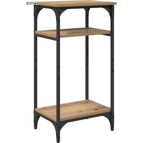 Mesa lateral con estante Manual Roble artesanal 40 x 30 x 75 cm vidaXL