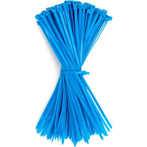 Attache Cable Bleu 200 x 3,6 mm Collier de Serrage Plastique Serre Câbles Électriques pour Cable Management Jardinage 100 Pièces (1/5)