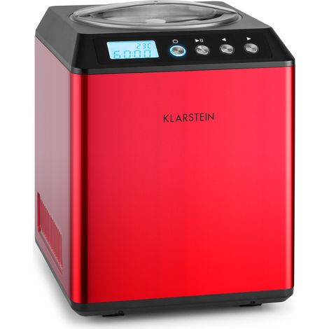 Klarstein Vanilla Sky máquina de hacer helados heladera con compresor 180 W rojo