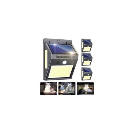 Lampe solaire extérieure 216 LED 1000 lumens – Détecteur de mouvement 300° – Étanche IP65 – Installation murale pour jardin et entrée (1/4)
