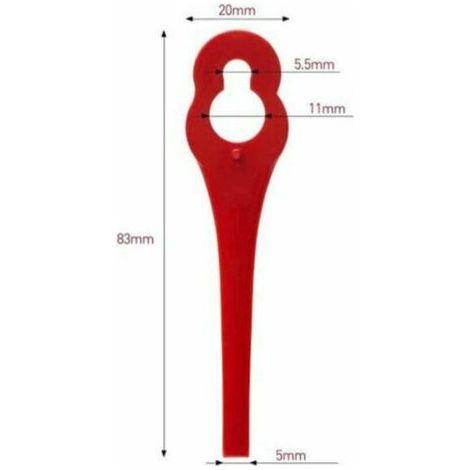 Accessoire pour coupe-bordure,Lot de 100 Lames en Plastique de Rechange pour Coupe-Bordure Florabest LIDL FRTA 20 A1, FAT 18B3, FRT18A. (1/3)