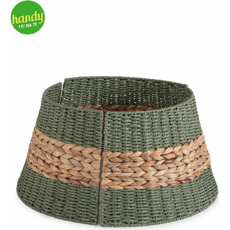 Copribase albero di Natale Bizzotto Gleynor Verde e Naturale Ø55 cm (1/3)