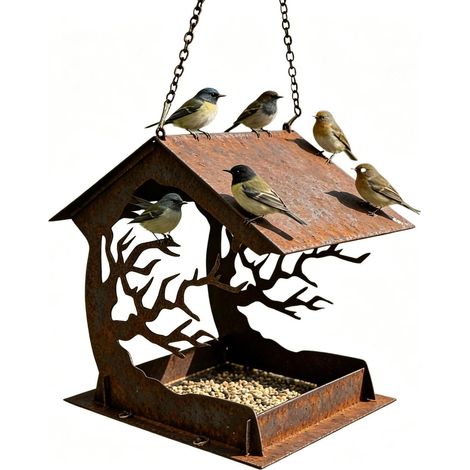 Mangeoires pour Oiseaux Sauvages Plateau Imperméable Grande Capacité Mangeoires Suspendables D'Extérieur pour Patio Pelouse Arrière-cour Balcon Observation Oiseaux Parc Porche Deck Terrasse (1/5)