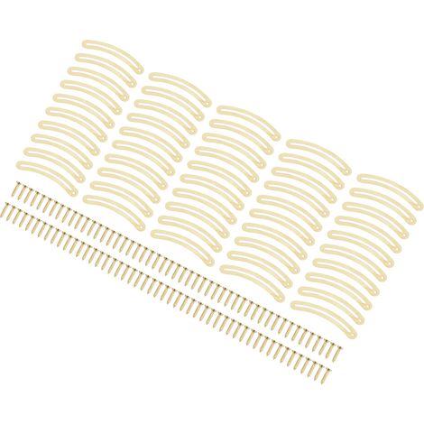 100 Stück Deckelstützscharnier-Set mit Soft-Close-Funktion, gebogen, für Holzkisten, Möbel, Schränke, Schmuckkästchen, 6,7 x 1 cm, gelb (1/5)
