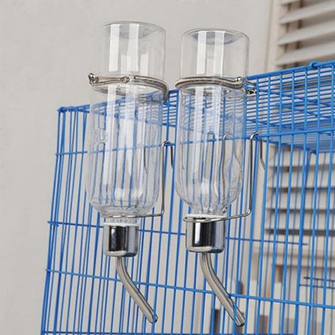 Bouteille d'eau pour chien en cage - Bouteille d'eau anti-goutte pour chien, distributeur d'eau pour chat, bouteille d'eau étanche pour animaux de compagnie en cage et en niche (1/2)