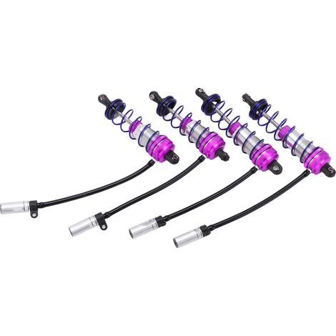 4 Amortisseurs Huile Réglables 92mm Avant 105mm Arrière pour Voiture RC 1/10 - Violet (1/5)