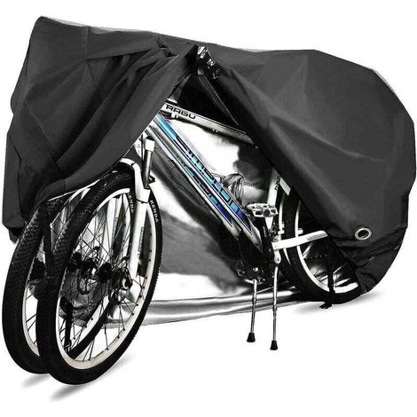 Housse de vélo pour 2 vélos étanche 210d respirante housse de protection de vélo d'extérieur avec protection des œillets de verrouillage, pour les vélos de montagne et la course (1/3)