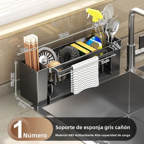 Küchenorganizer für Wasserhahn und Toilettenbürste, Schwamm- und Putzlappenhalter, Abtropfgestelle für Bad und Küche (1/5)