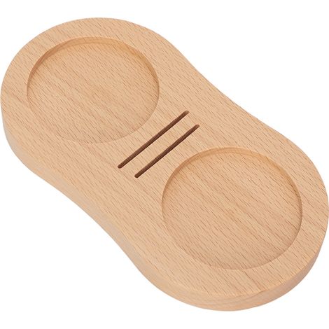 Kaffeestampfermatte aus Holz, Kaffeepresse, Wasserspendernetz, Aufbewahrungssitz, Zubehör aus Buchenholz (1/5)