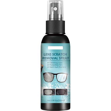 Spray réparateur de rayures pour lunettes (100 ml), solution de nettoyage pour verres de lunettes et masque facial (1/4)