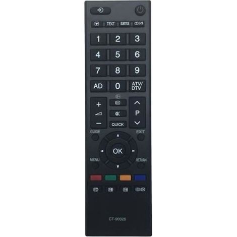 Télécommande TV - Toshiba - CT-90326 - Compatible avec plusieurs modèles - Couleur noire - Télécommande simple