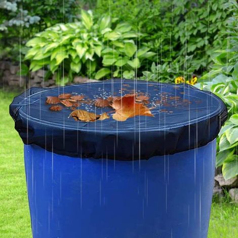 Filet Baril Pluie - 2 pièces, 80cm, noir, élastique - Convient pour tonneaux d'eau, jardin Étiquette (1/5)