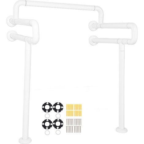 Nannigr Barre de toilette Bar double u forme de pc ergonomique SUS ANTI SLIP HANDRAILS POUR