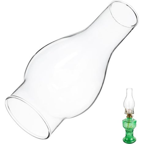 Glass Lampshade for Oil Lamp Fireplace Transparent Replacement Vintage Kerosene Light Diffuser for Indoor 16.50 x 7.60 x 7.60 cm (1/5)
