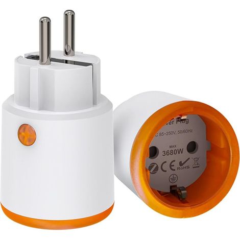 Enchufes inteligentes - Enchufe inteligente Zigbee con función de medición y temporizador, control por aplicación Tuya, notificaciones push, requiere concentrador Zigbee, toma de 16A, compatible con A (1/5)