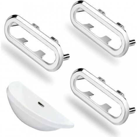 Anneau débordement évier, 3 pièces, couvercle trop-plein, garniture rectangle, plomberie cuisine (1/5)