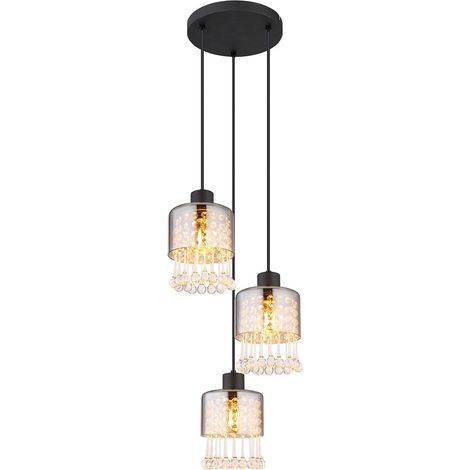 Globo - lampada a sospensione - Hendry - nero - vetro - Ø 33cm -