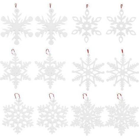 12 Stück Schneeflockenanhänger