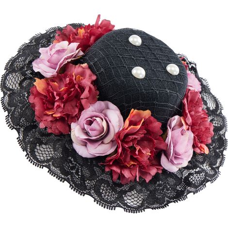 Zylinder im Lolita-Stil, gotischer Blumenkopfschmuck, Accessoires mit Rosenquasten im Retro-Stil, Bühnenrequisiten (1/5)