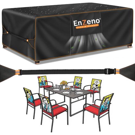 Housse Salon de Jardin Exterieur,Housse Table de Jardin Imperméable,420D Tissu Oxford ,Bache Protection pour Meubles avec évent(200x160x74cm) (1/5)