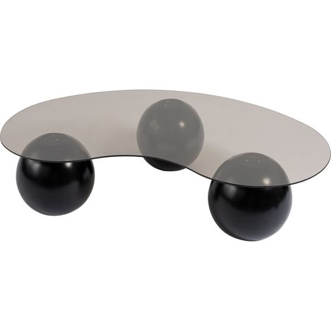 Table basse en verre "Sphere" - 120 x 70 x 30 cm - Noir