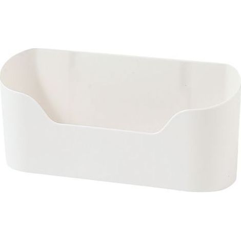 Set of 2 white self-adhesive kitchen cabinet door organizers for cupboards, bathrooms, refrigerators, and small items (1/5)