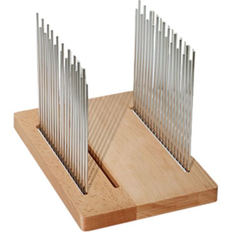 Beyamis Trancheuse à pain en acier inoxydable (avec guide de coupe réglable, cadre de coupe compact et pliable, structure en bois durable et stable, adaptée au pain fait maison) (1/5)