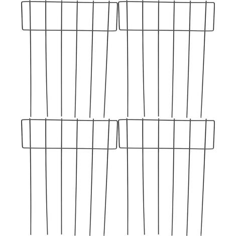 5 Pièces Clôture de Jardin Fer Barrière Anti-animaux Sans Creuser Bordure Paysagère Autoportante pour Cour Massif et Pelouse (1/5)