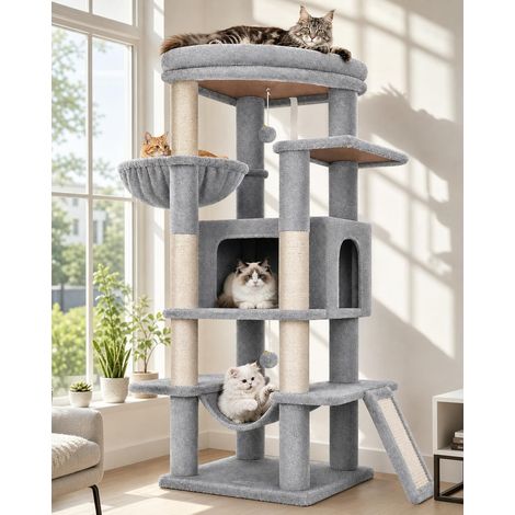 Arbre a Chat Stable avec Immense Plateforme pour 2-3 Chats S56 (1/5)