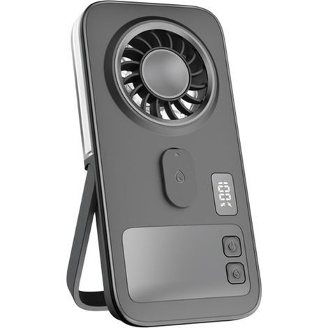 Ventilateur pulvérisateur portable ultra fin, ventilateur brumisateur de refroidissement à double cœur, avec flux d'air turbo, humidificateur de bureau portable, pour bureau, extérieur (1/4)