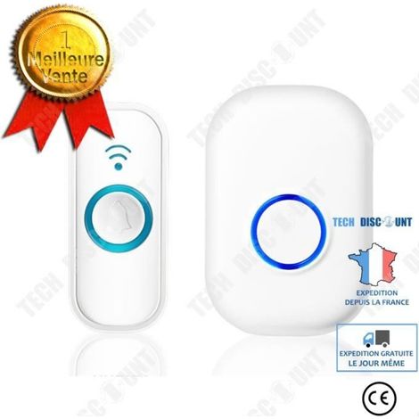 Sonnette sans fil Td®, sonnette intelligente pour maison neuve, sonnette avec télécommande, Dingdong Brilvibera (1/3)