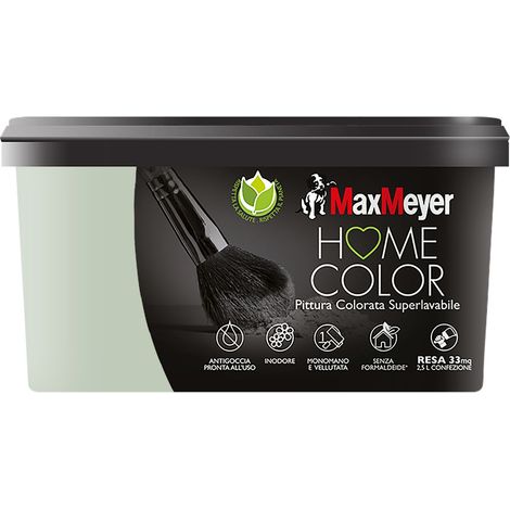 MaxMeyer Idropittura Colorata Superlavabile per Interni, Salvia, 2.5L