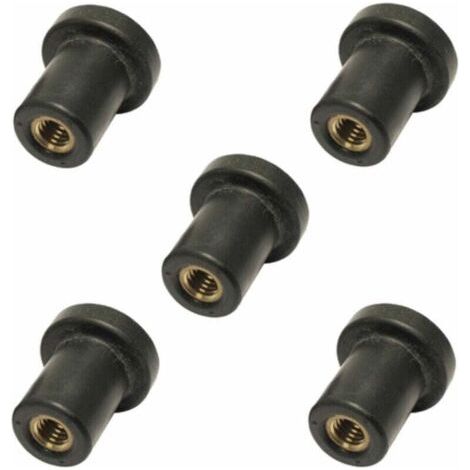Pair 5x écrou caoutchouc filetage M6 silent bloc voiture moto carenage pare brise (1/2)