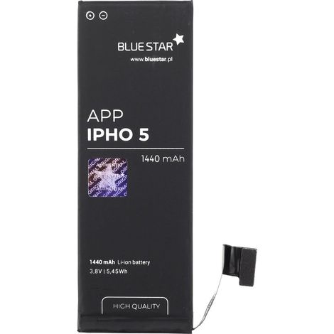 Bluestar Akku Ersatz kompatibel mit iPhone 5 1440 mAh Austausch Batterie Handy Accu APN 616-0613 (1/3)